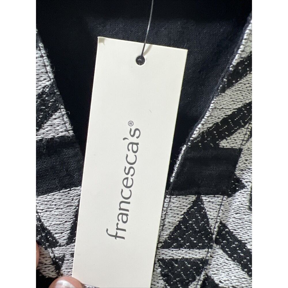 Francesca’s Mi Ami Tiered Black White Dress Size Small Cotton Flared Boho NWT - Picture 3 of 8